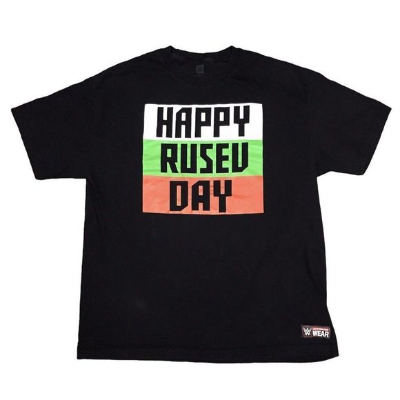 WWE Wrestling Rusev Happy Rusev Day XL T Shirt Double Sided - Picture 1 of 4